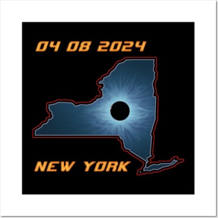 New York 2024 Total Solar Eclipse Posters and Art